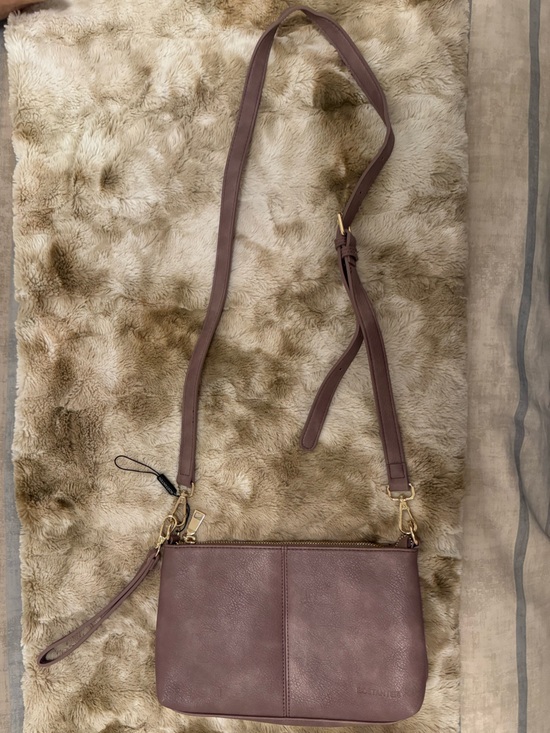 Bostanten Handbags - BOSTANTEN Crossbody Bag / wristlet Purse - Mauve & Gold Accents